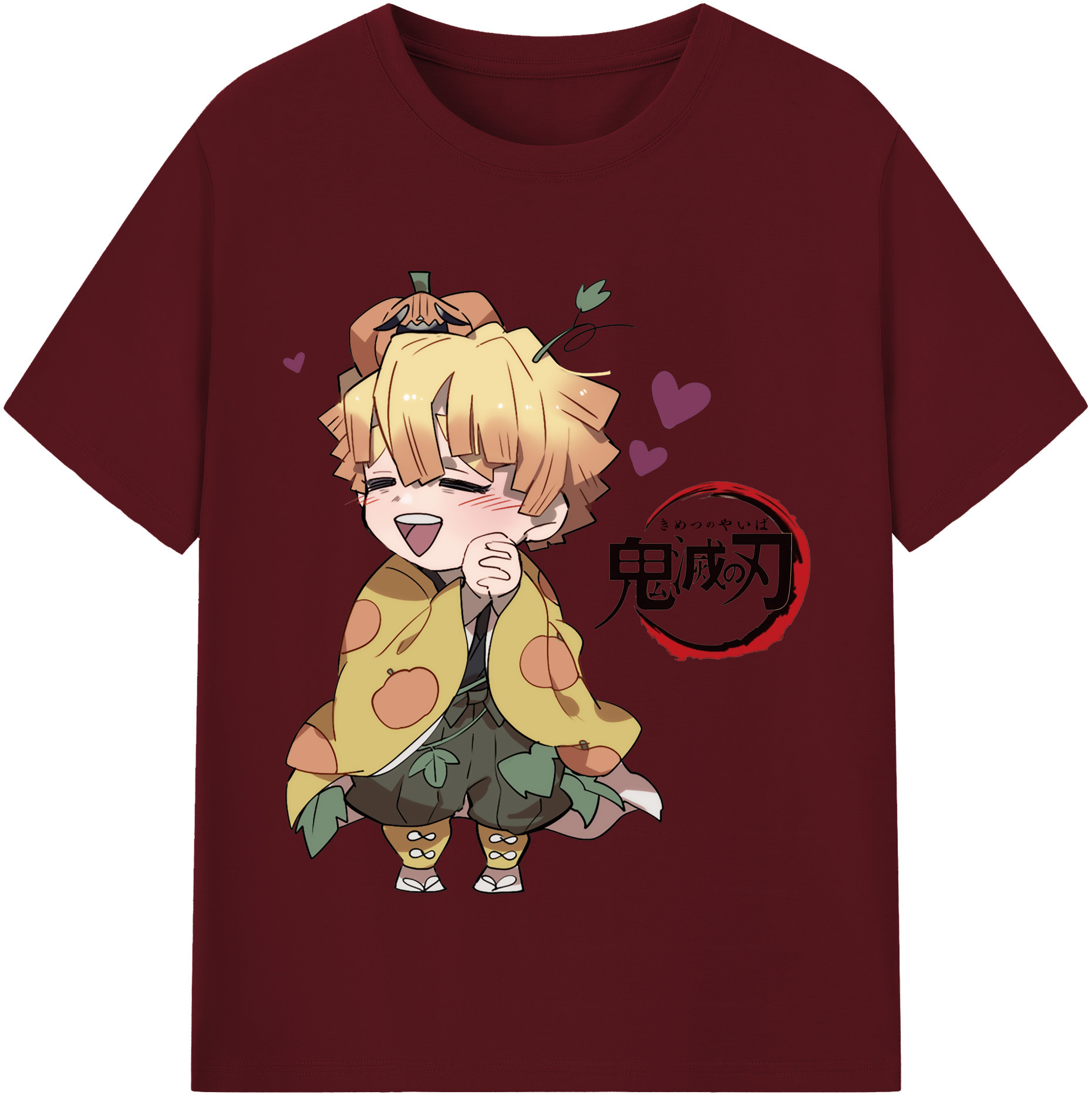 （画像用） 鬼滅の刃（きめつのやいば）我妻 善逸／あがつま ぜんいつ Agatsuma Zenitsu 綿100％半袖Tシャツ（フロントプリント）